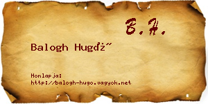 Balogh Hugó névjegykártya