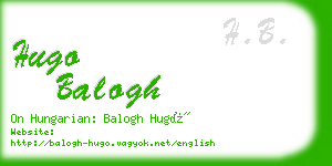 hugo balogh business card